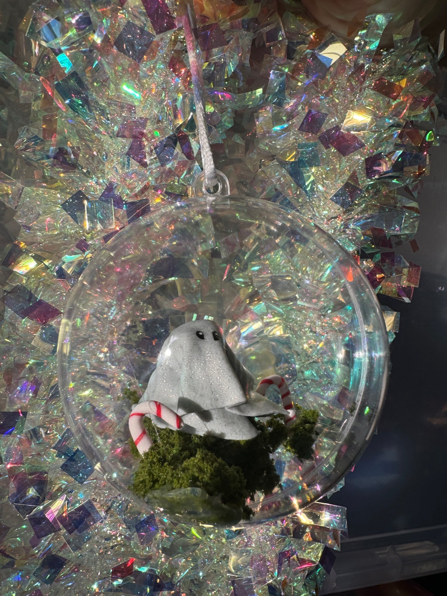 Festive Ghost Large Bauble Decoration