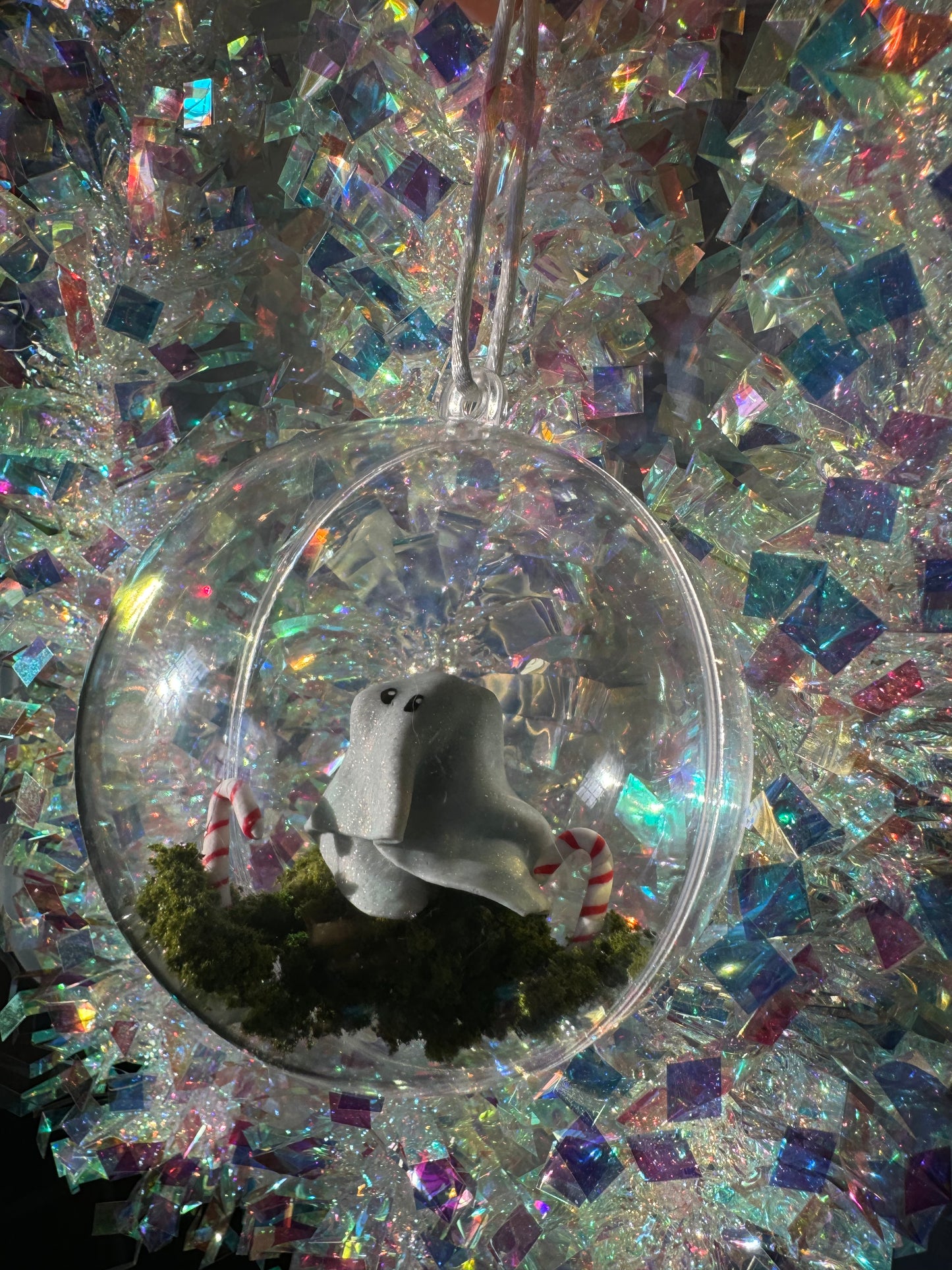 Festive Ghost Large Bauble Decoration