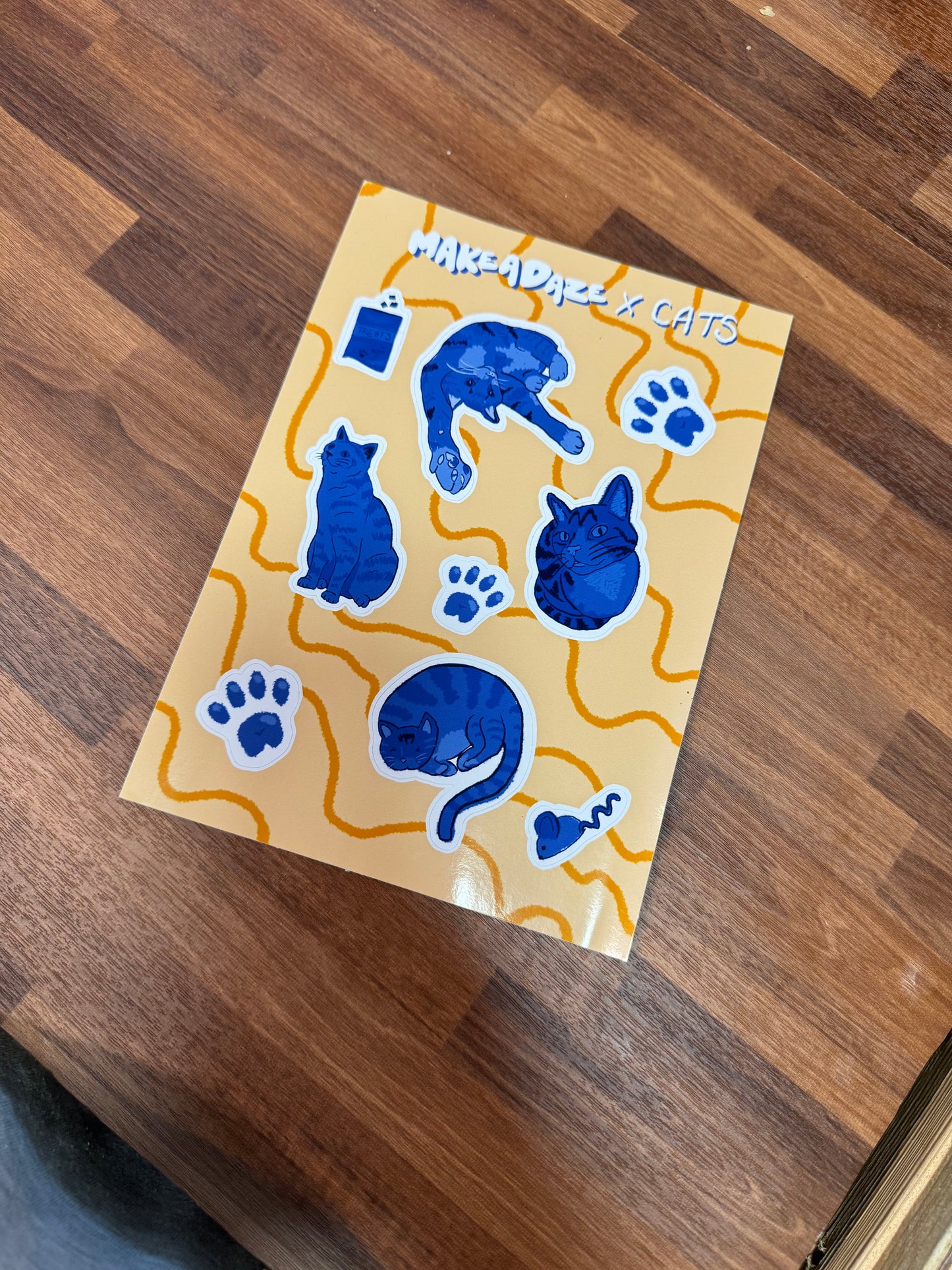 Blue Cat Vinyl Sticker Sheet