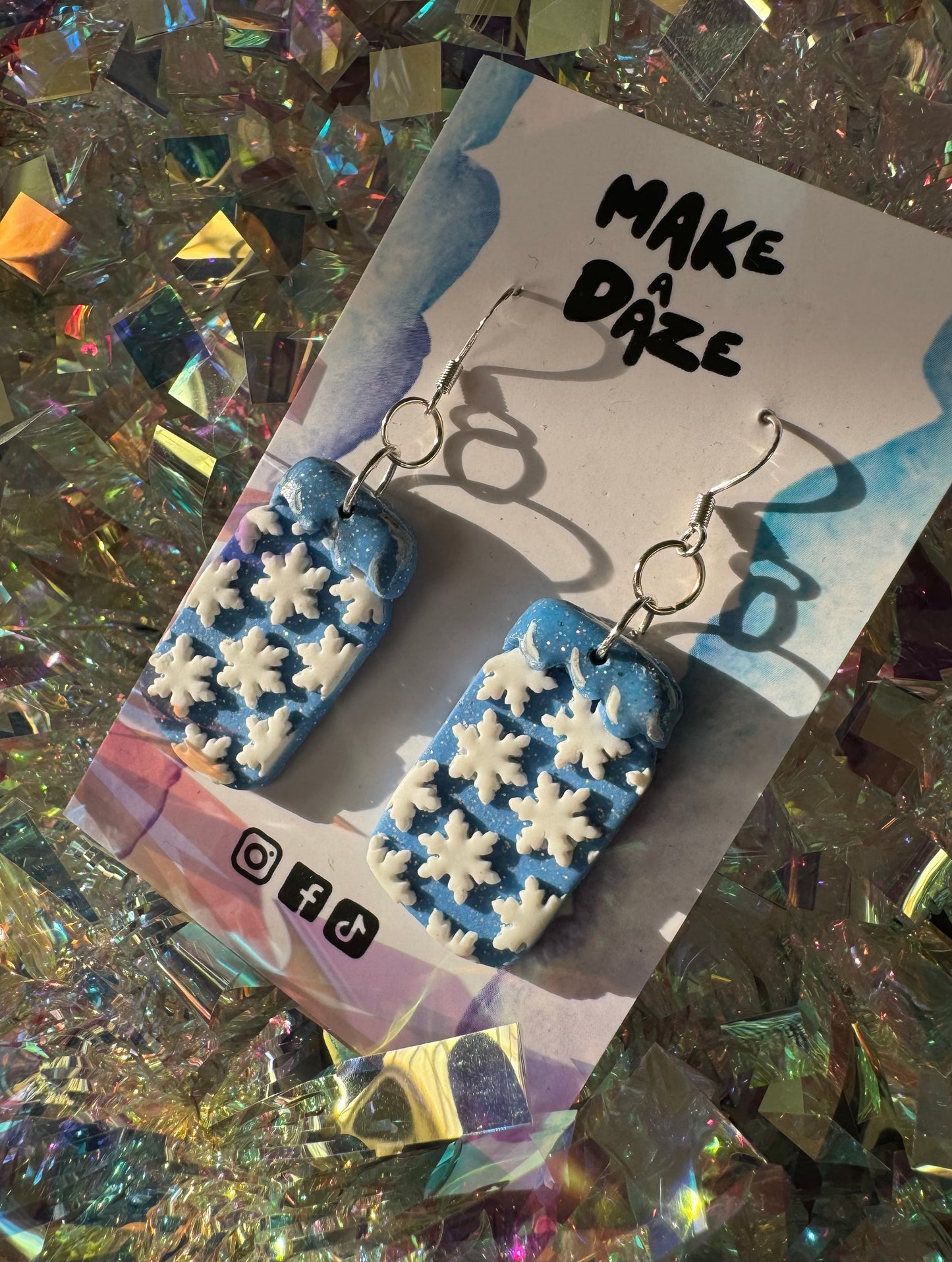 Christmas Snowflake Jar Earrings