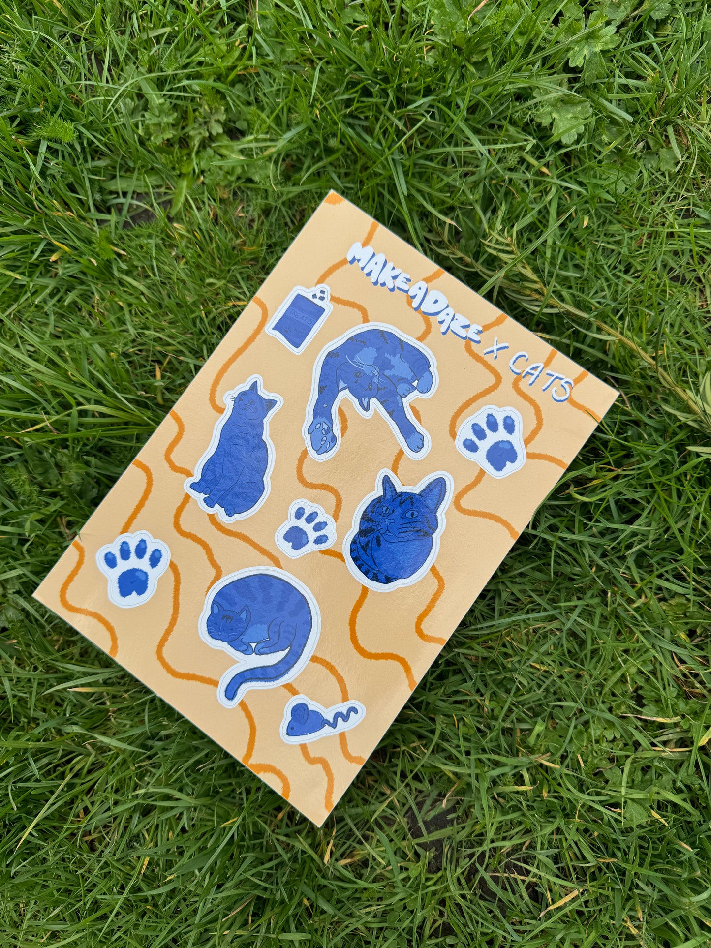 Blue Cat Vinyl Sticker Sheet