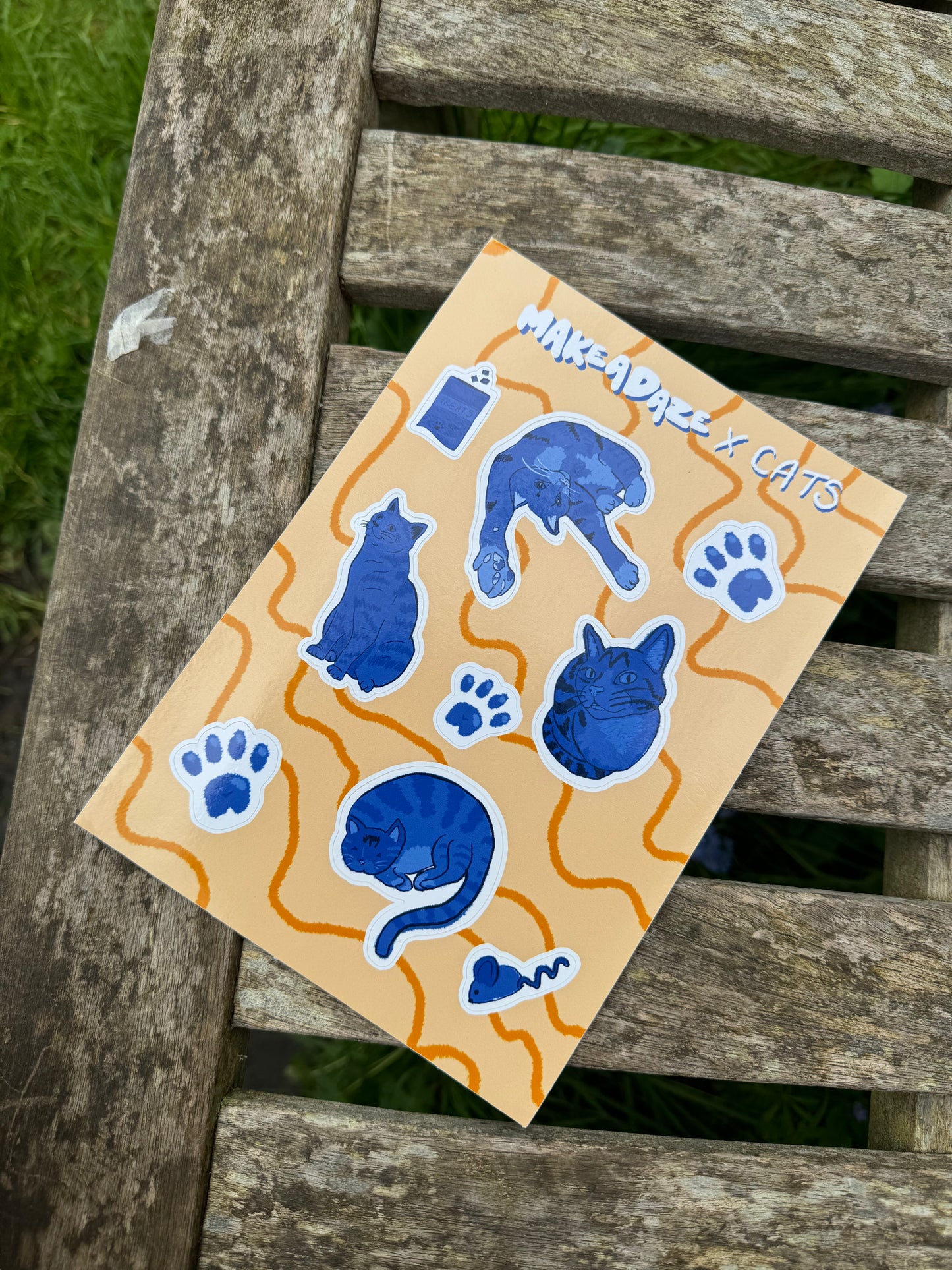 Blue Cat Vinyl Sticker Sheet