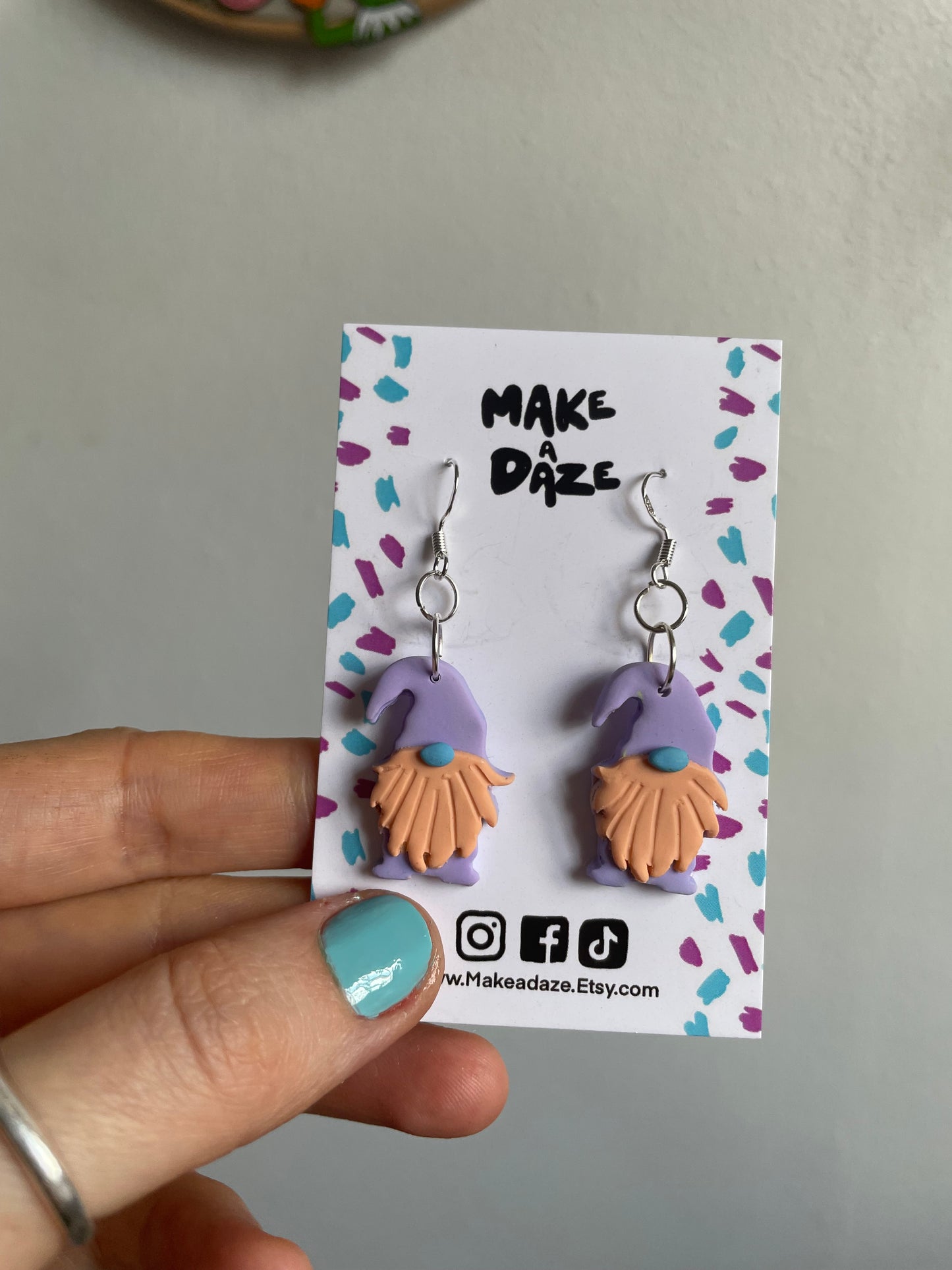 Lilac Pastel Gnome Gonk Earrings