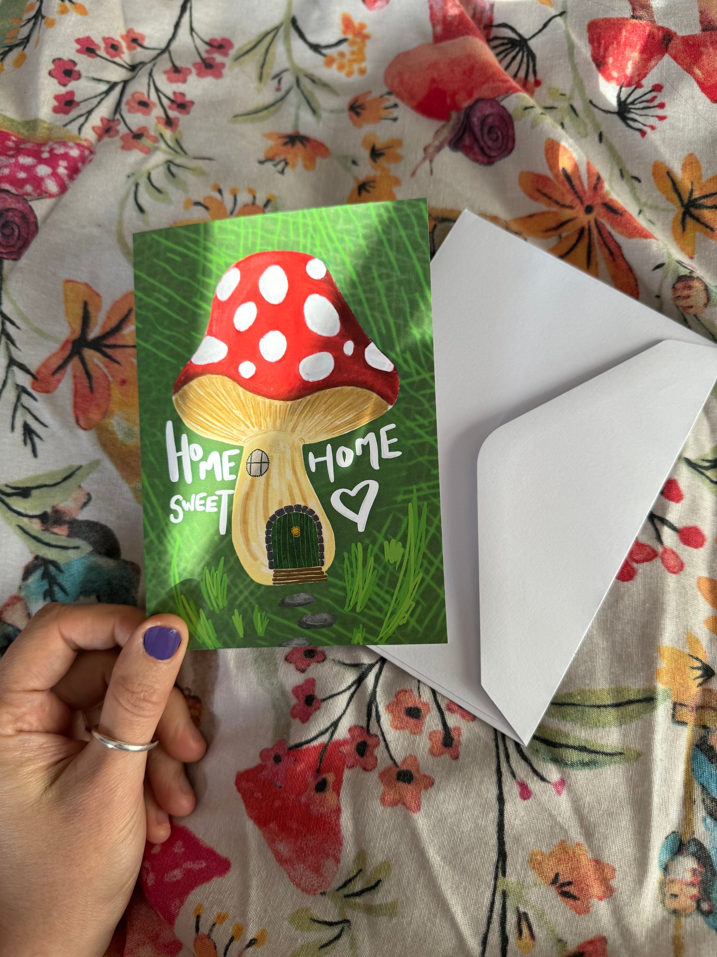 New Home Mushroom cosycore greeting card