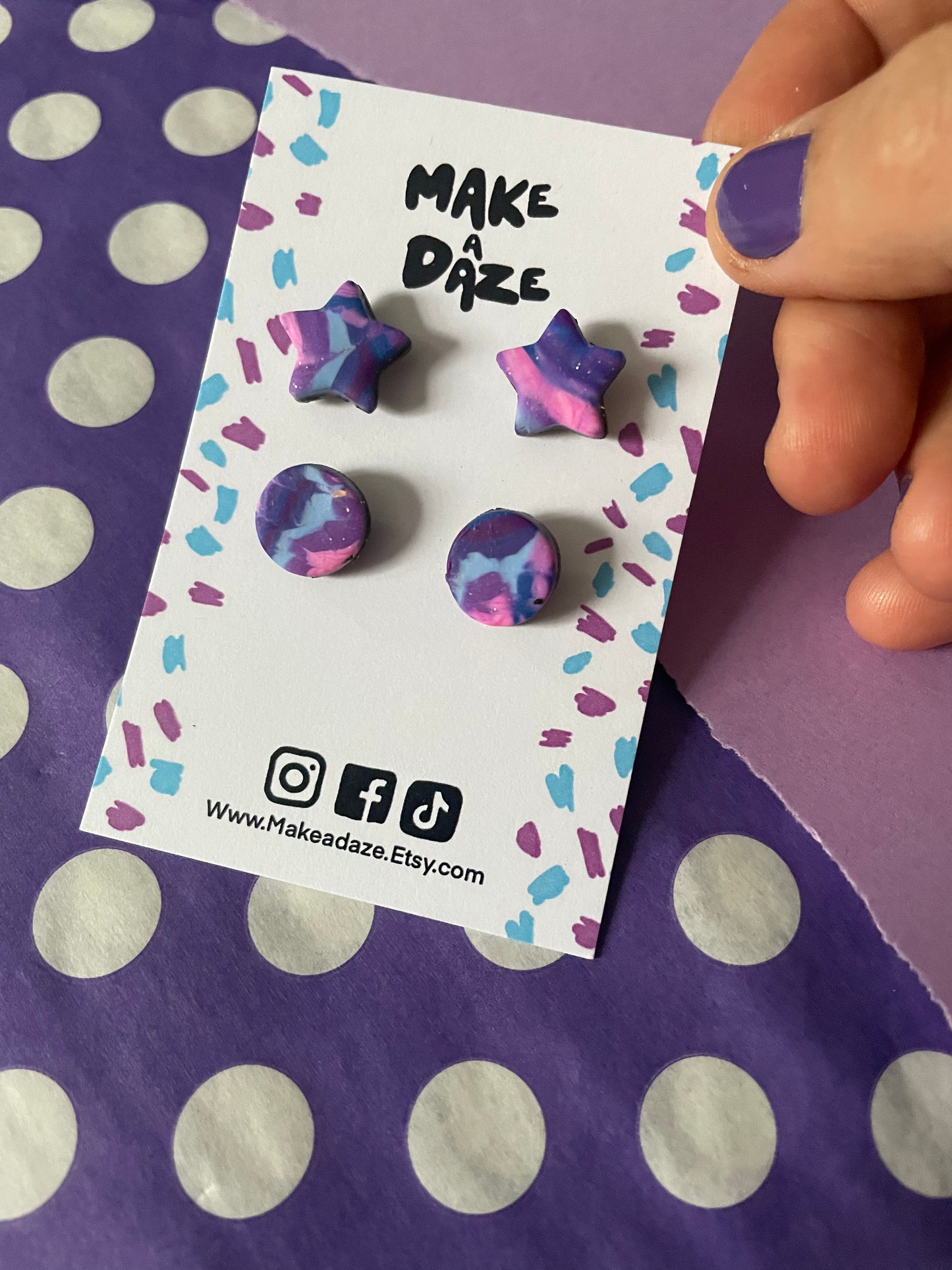 Twin Stud Packs: Galaxy Vibes Circle and Stars