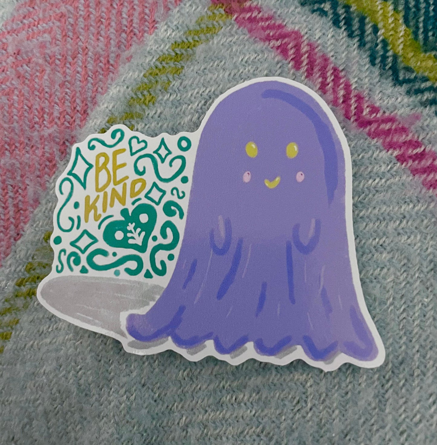 “Be Kind” Lilac Ghost Vinyl Sticker