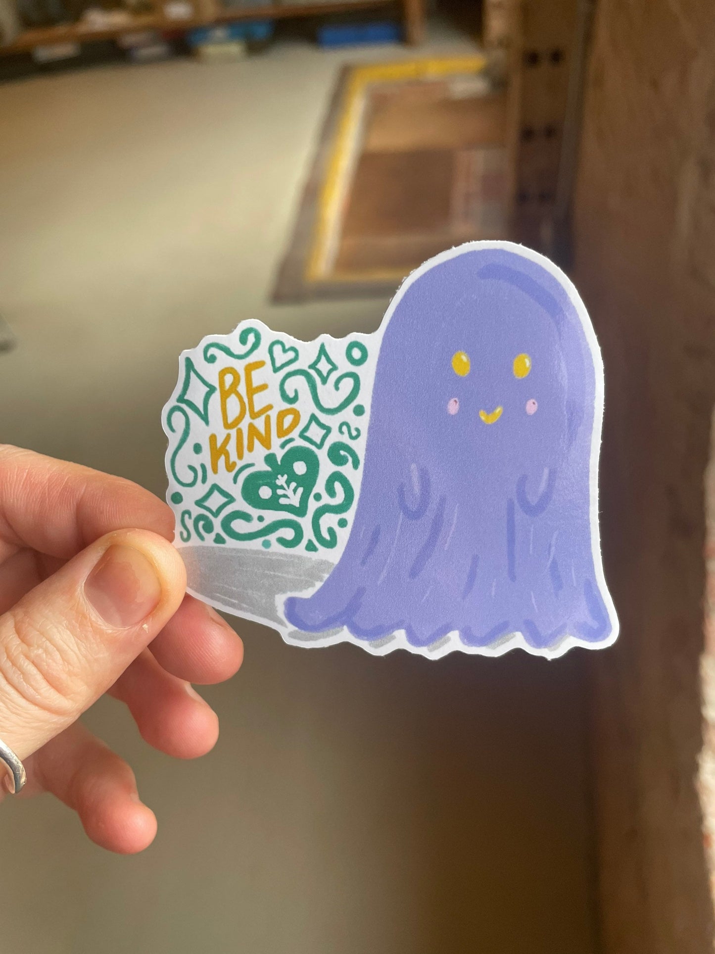 “Be Kind” Lilac Ghost Vinyl Sticker