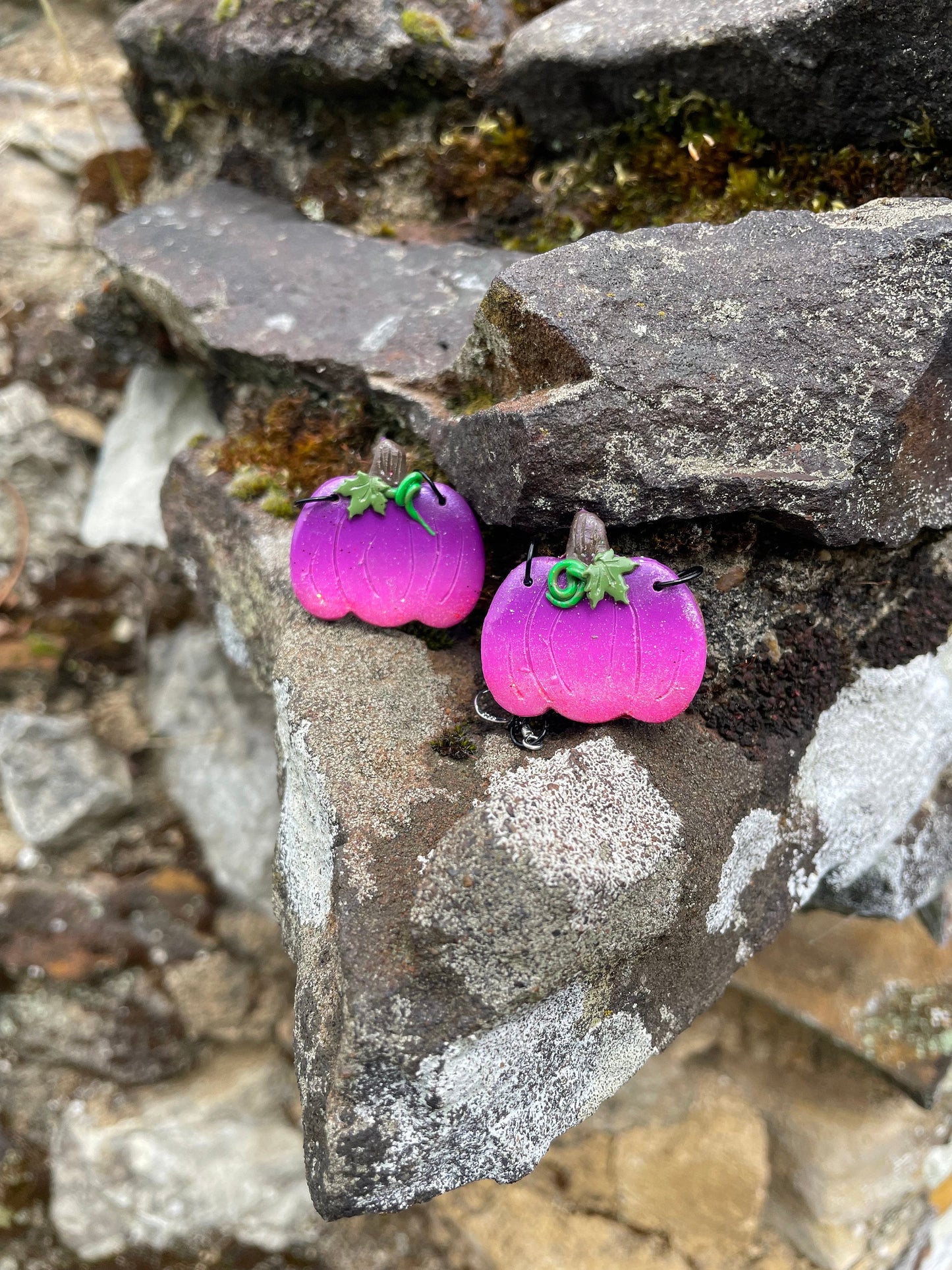 Pumpkin Ombré Sparkle Autumn Earrings