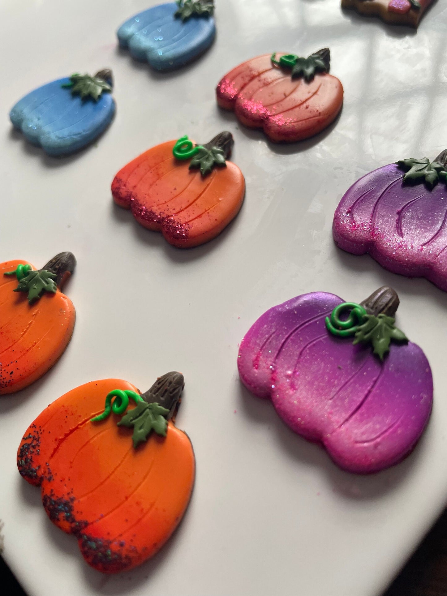 Pumpkin Ombré Sparkle Autumn Earrings