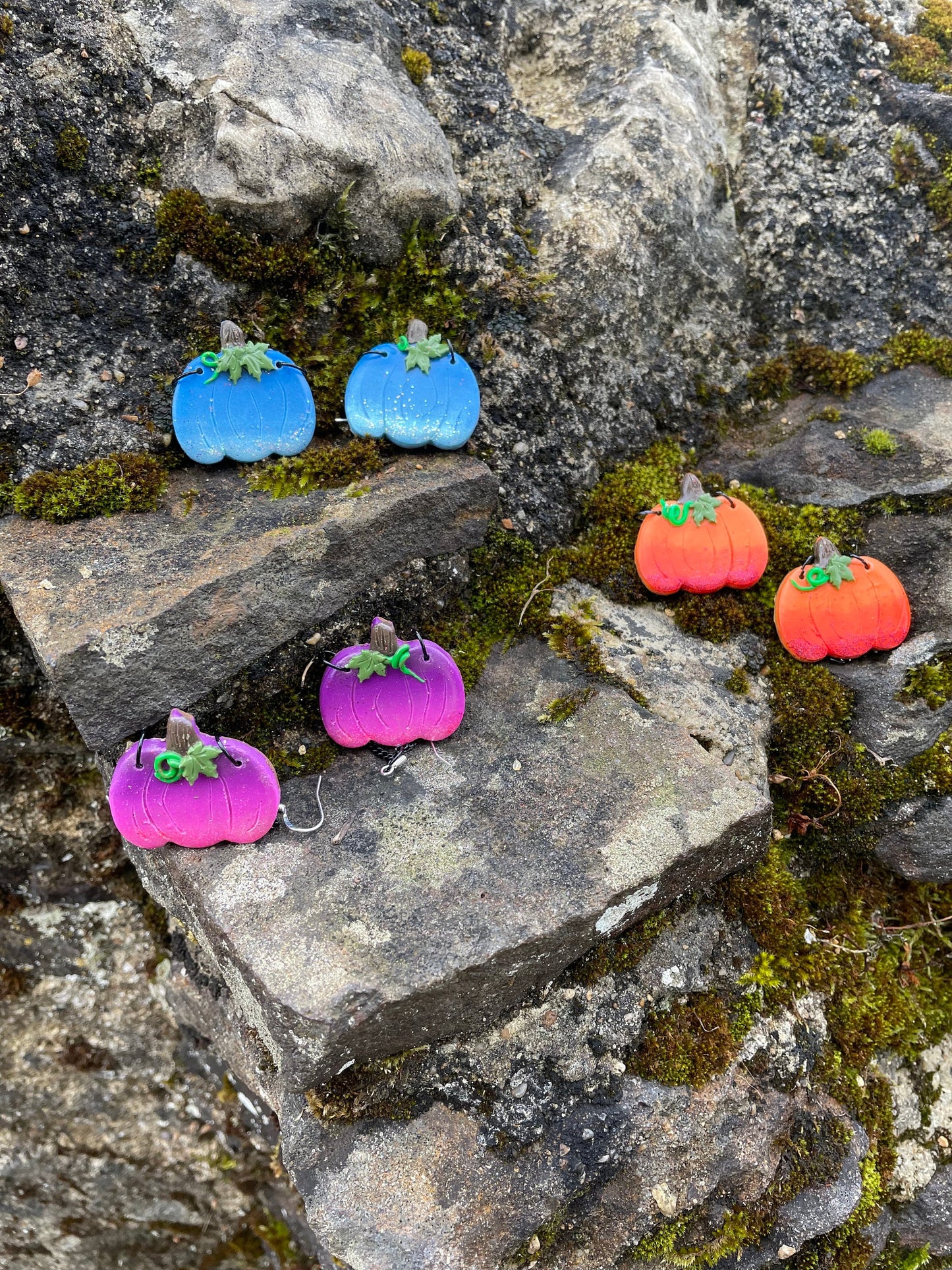 Pumpkin Ombré Sparkle Autumn Earrings
