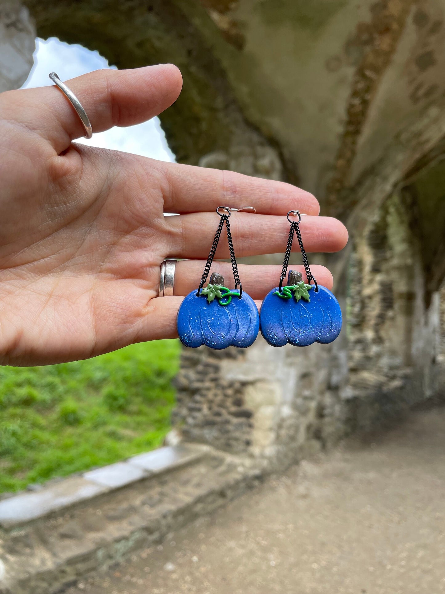 Pumpkin Ombré Sparkle Autumn Earrings