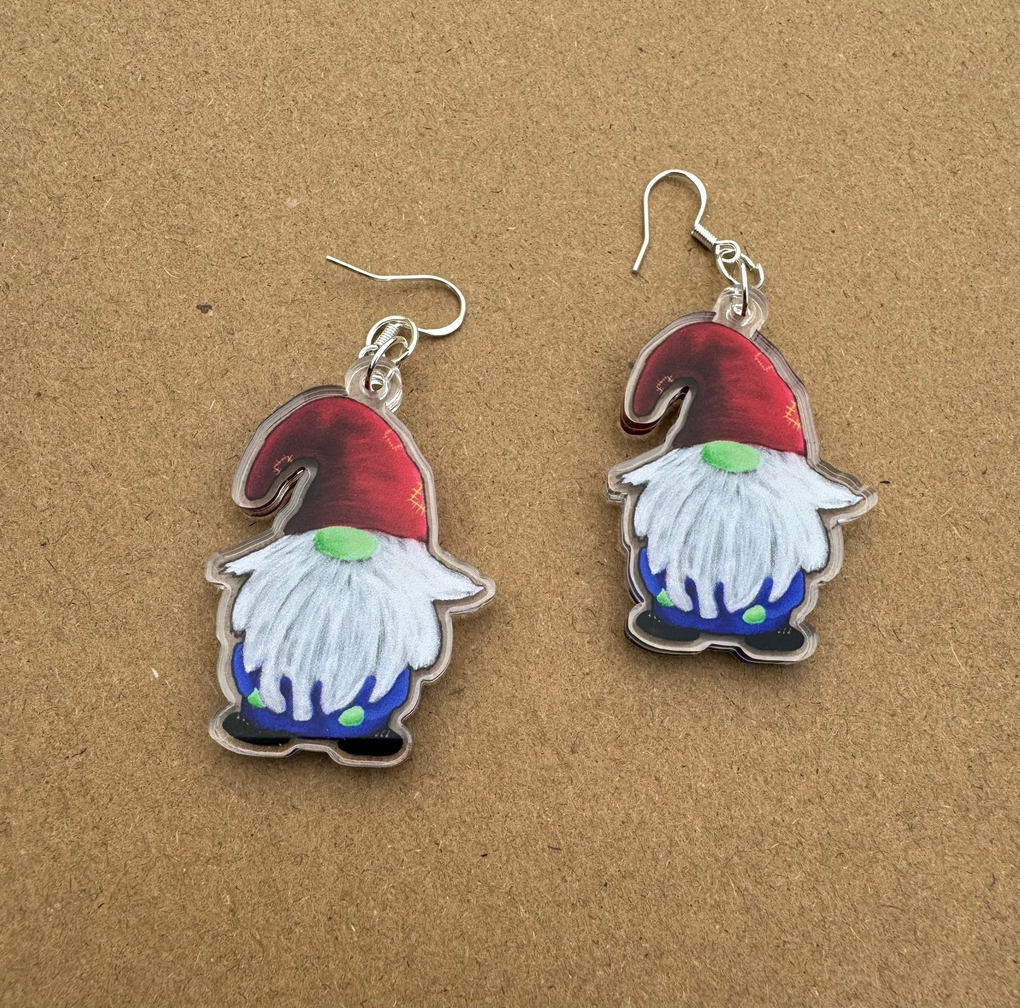 Acrylic Gnome Gonk Illustration Dangle Earrings