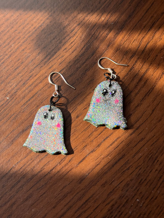 Sparkle Glitter Ghostie Earrings for Disco Vibes