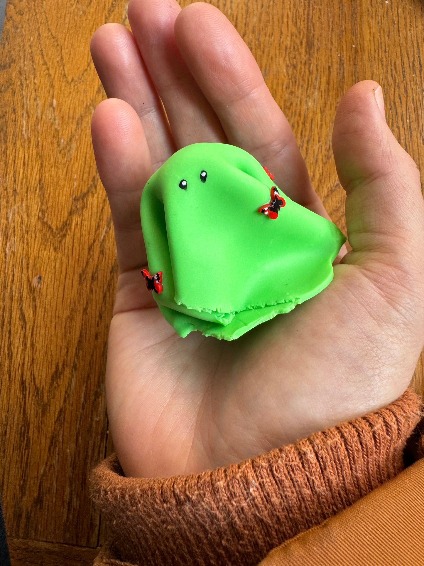 Ghost Buddy Figure: Green with Butterflies