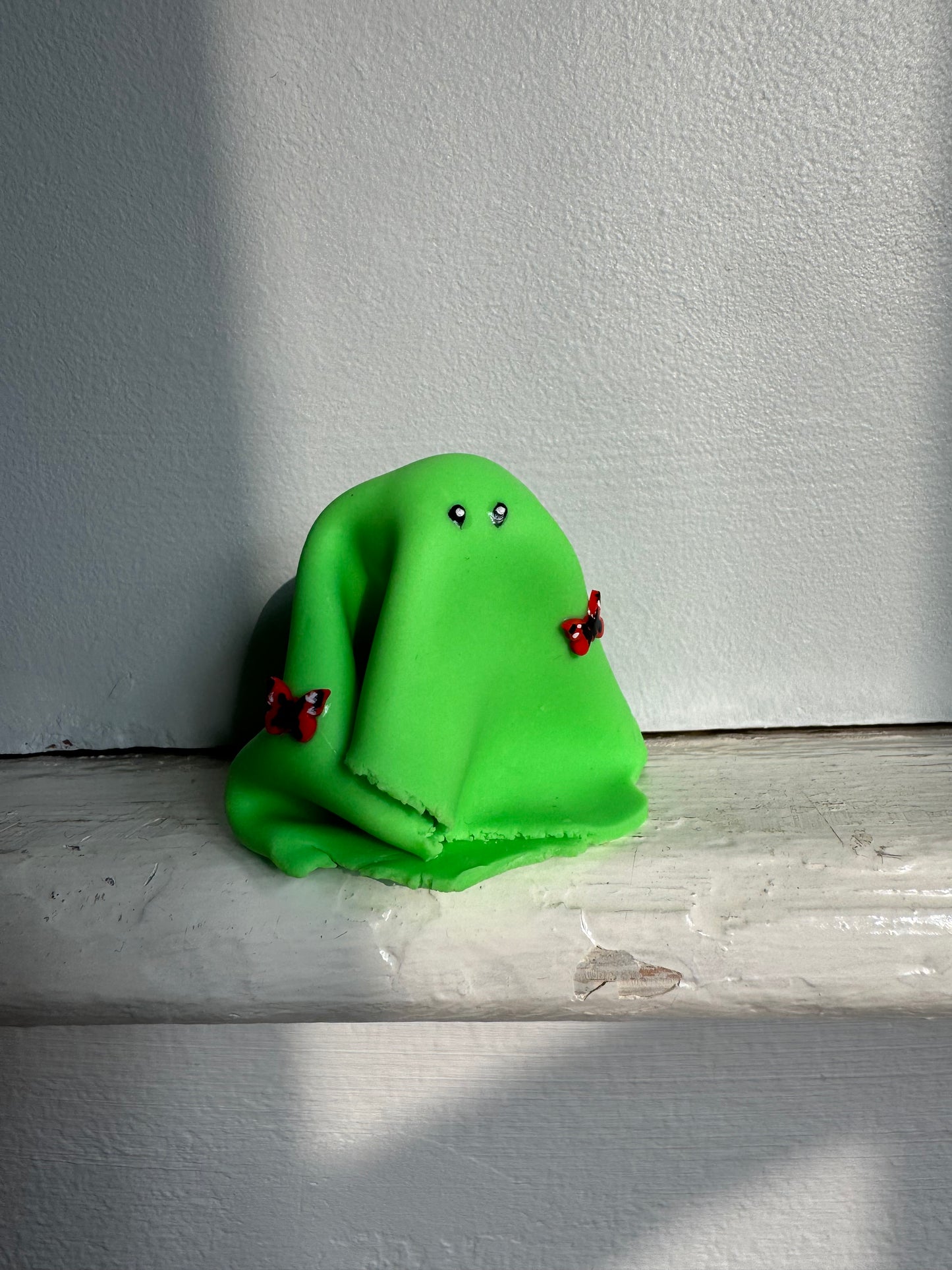 Ghost Buddy Figure: Green with Butterflies