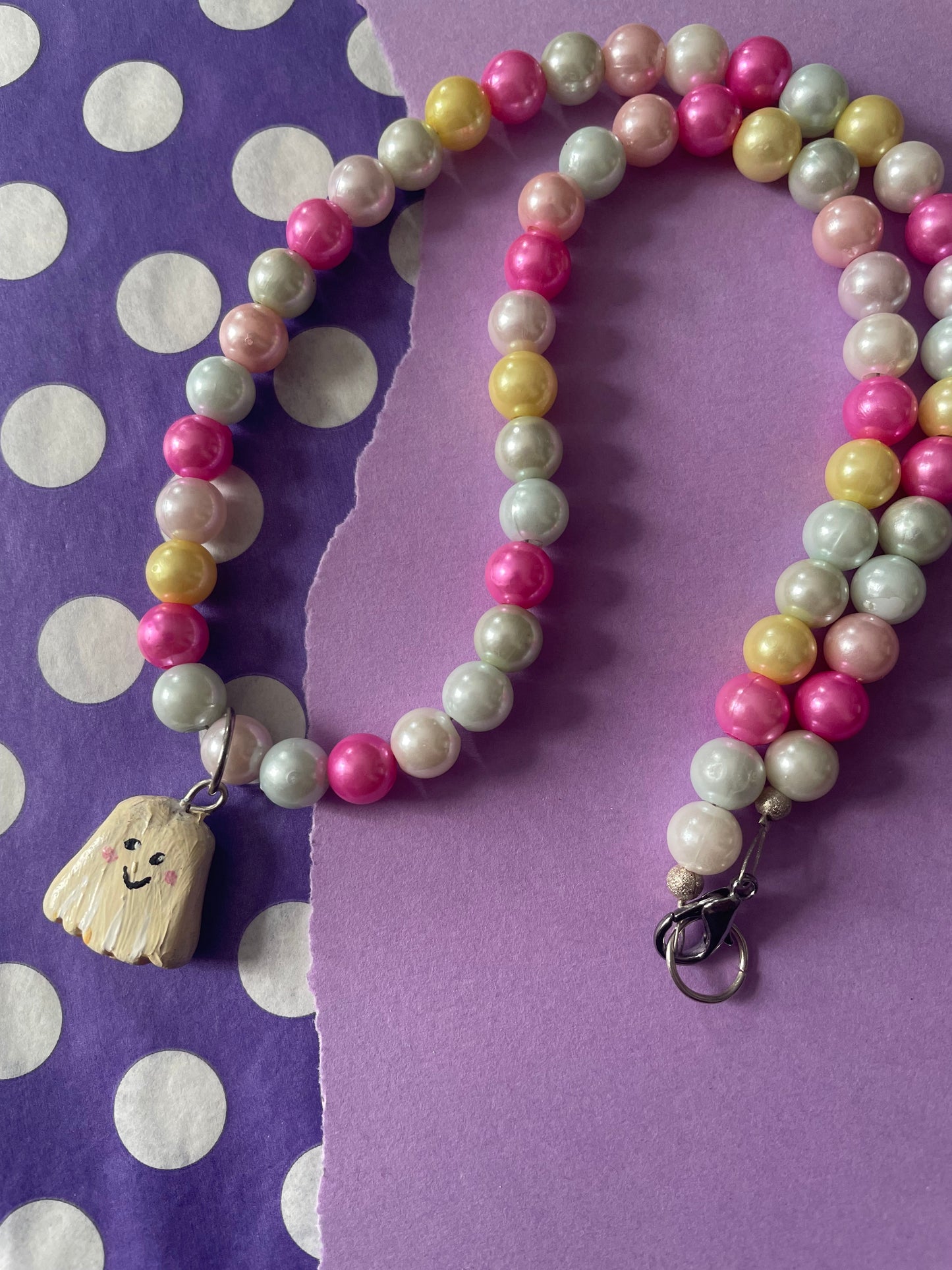 Pastel Ghost Charm Necklace