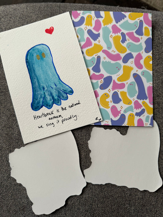 Blue Ghost Original Art Set with Lyric Quote