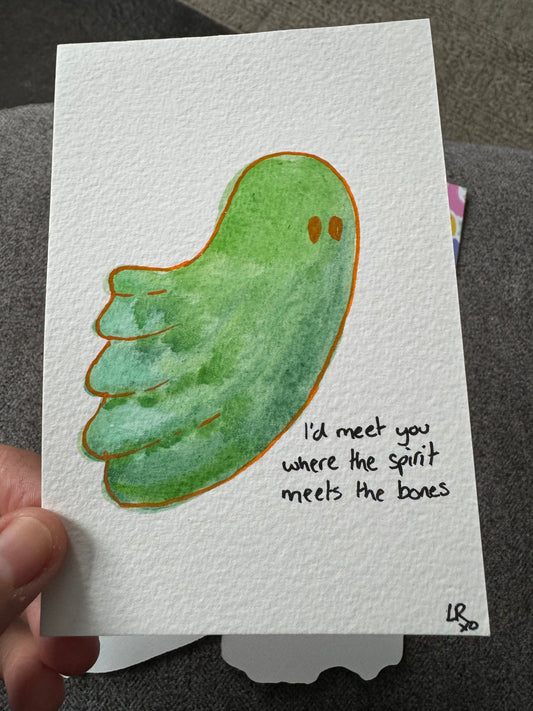 Green Ghost Original Art Set with Lyric Quote