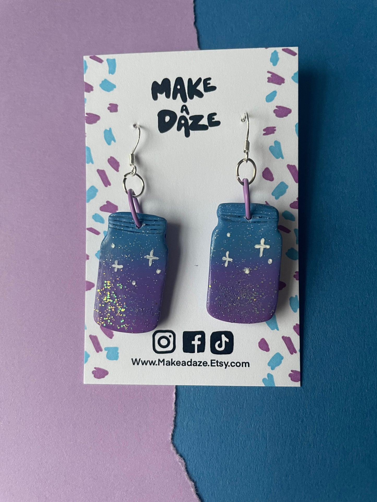Sparkle Ombre Star Jar Earrings