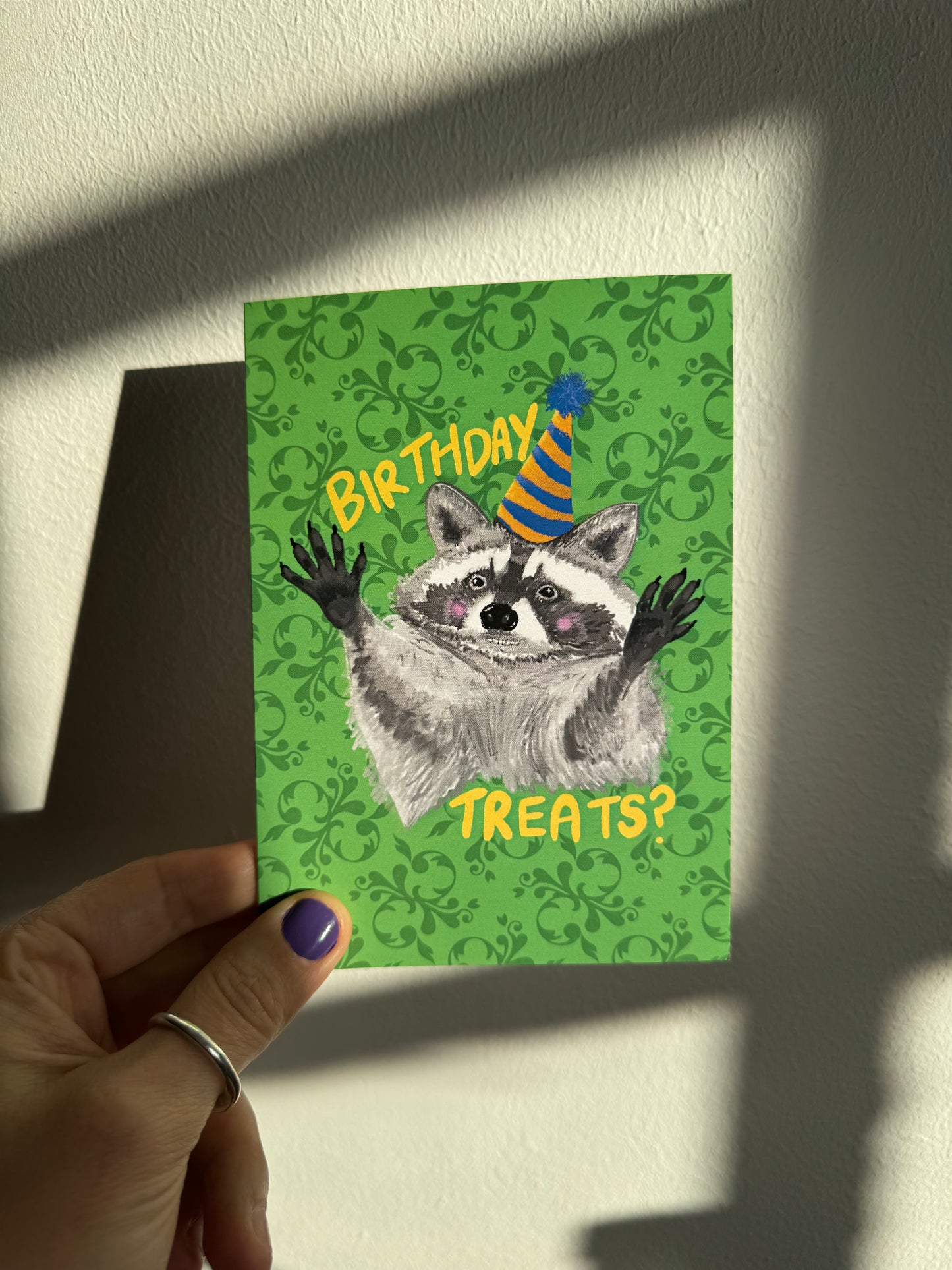 Birthday Raccoon  Trash Panda Greeting Card