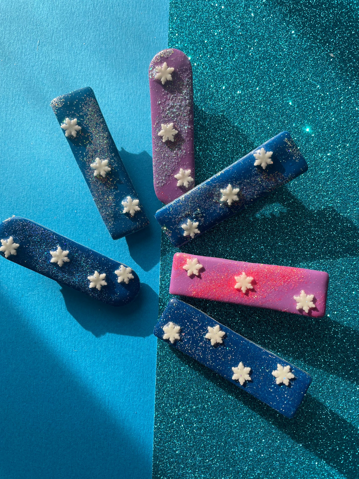 Blue Festive Hair Clips Twin Pack