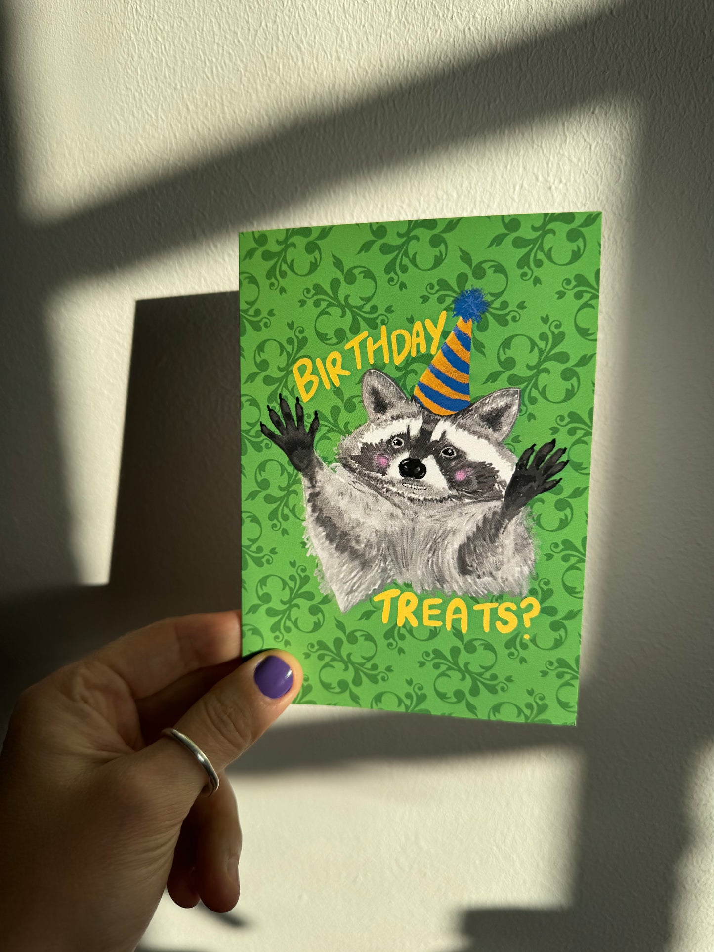 Birthday Raccoon  Trash Panda Greeting Card