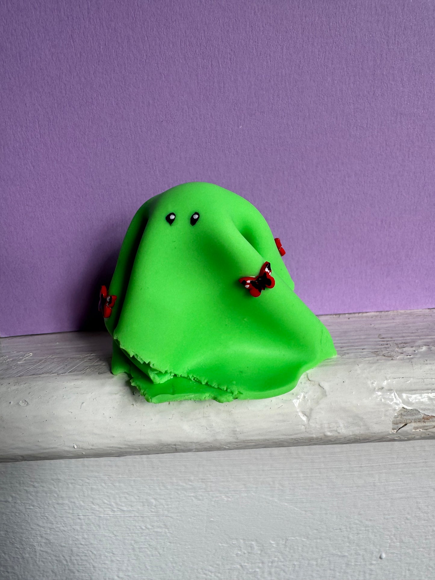 Ghost Buddy Figure: Green with Butterflies