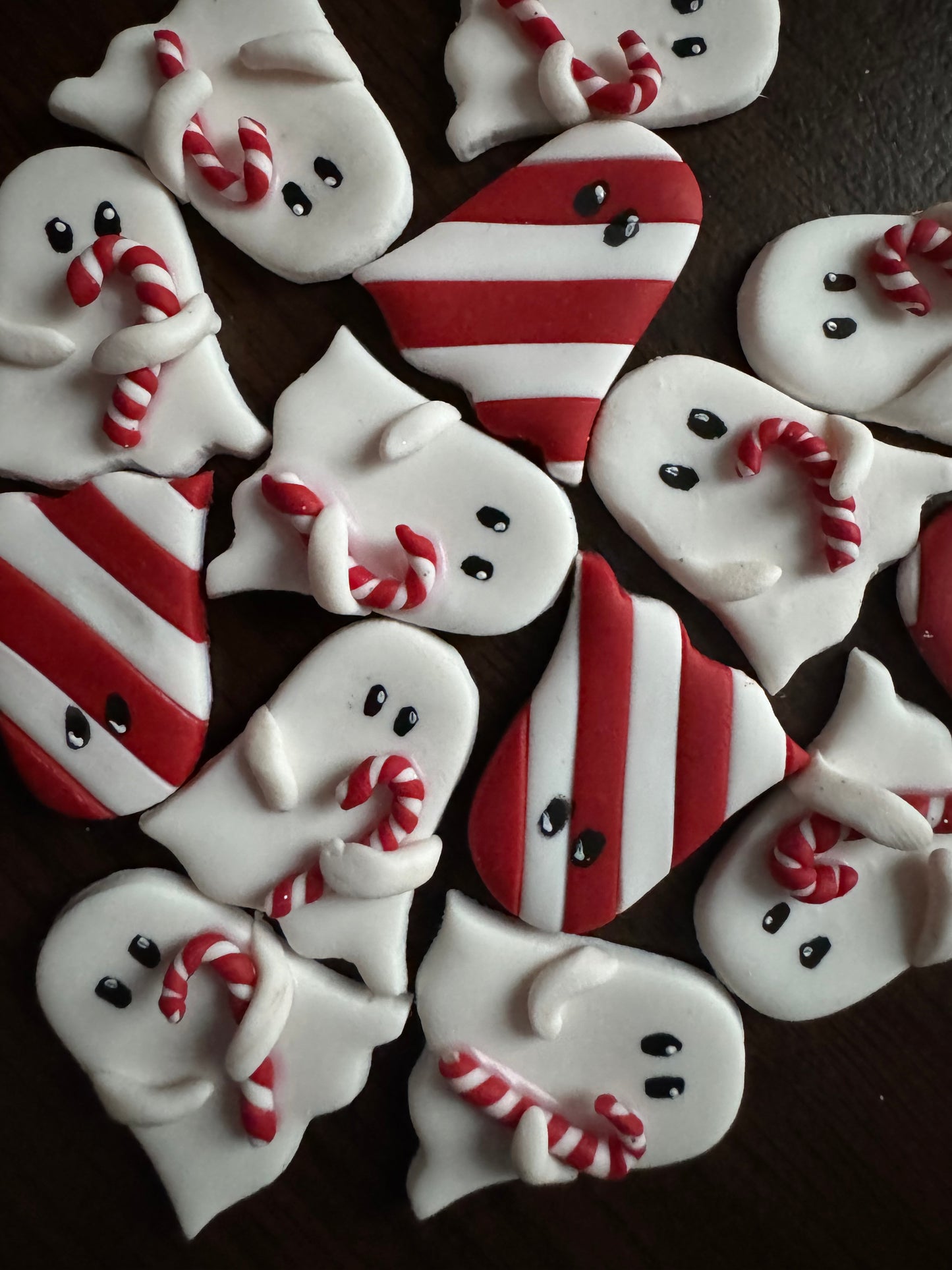 Christmas Candy cane Stripe Ghostie Earring