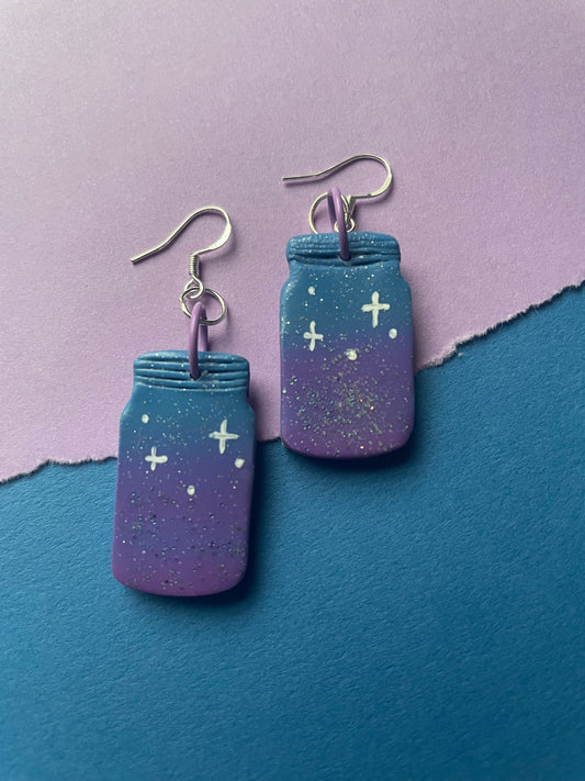Sparkle Ombre Star Jar Earrings