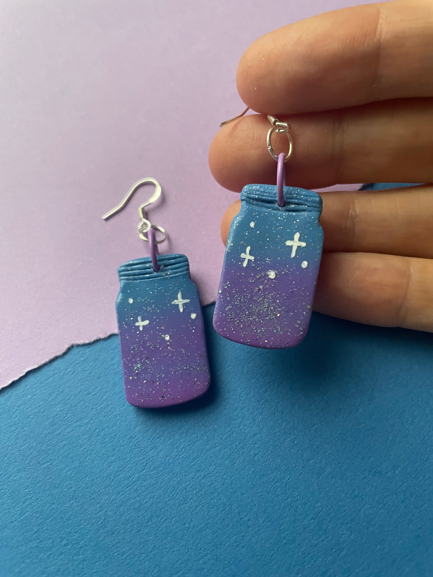 Sparkle Ombre Star Jar Earrings