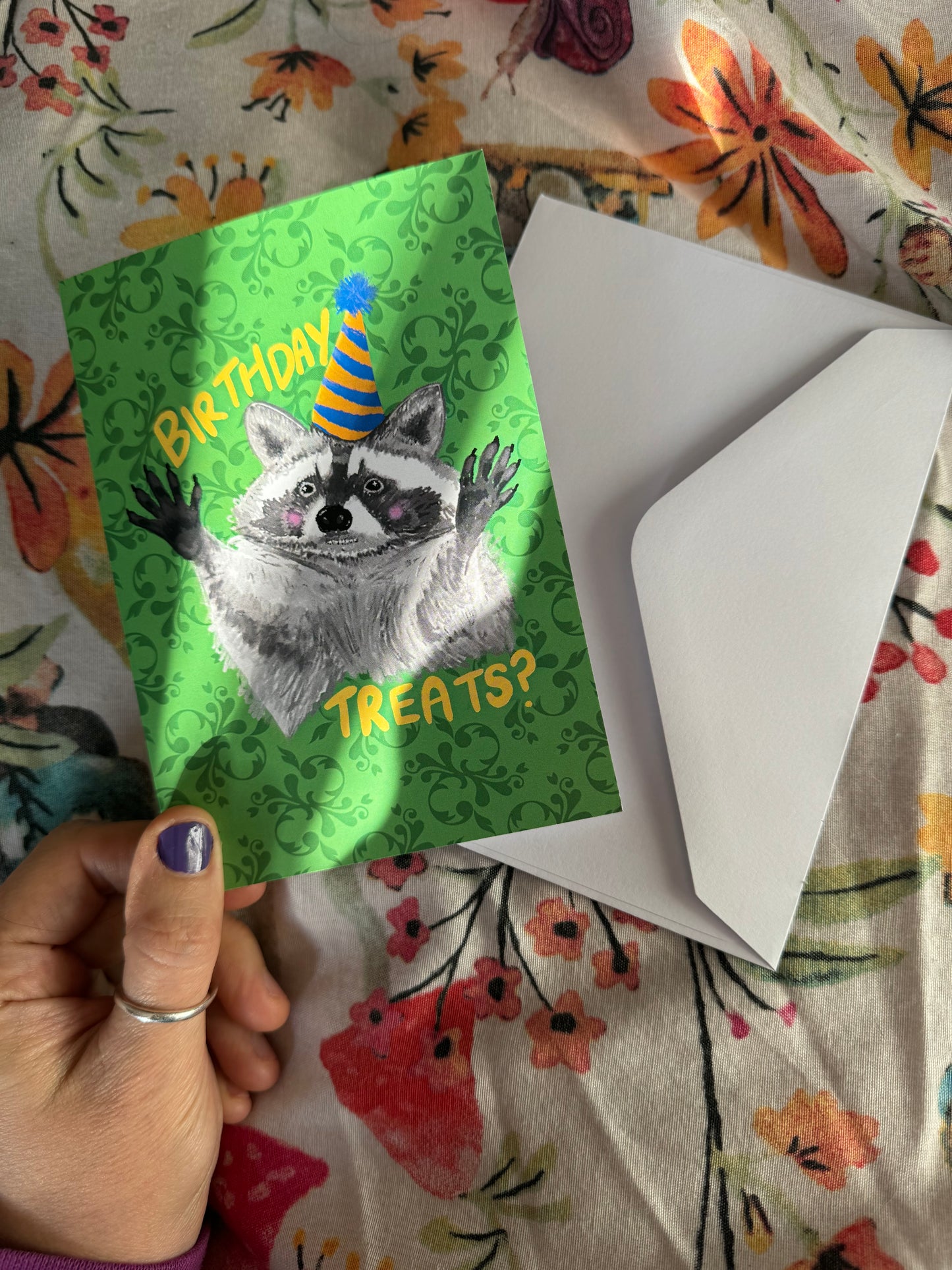 Birthday Raccoon  Trash Panda Greeting Card