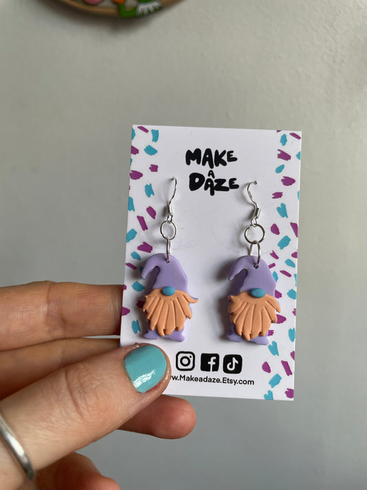 Lilac Pastel Gnome Gonk Earrings