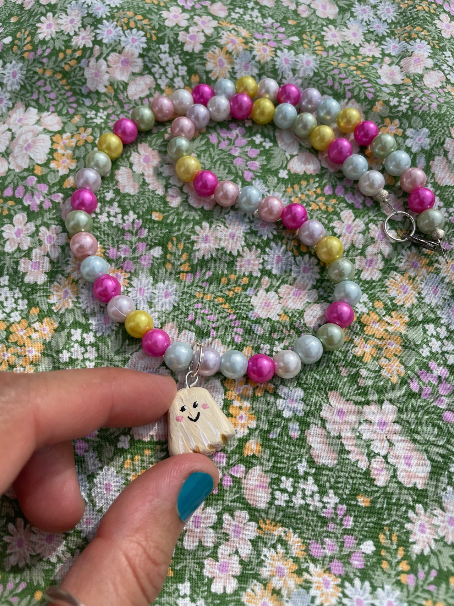 Pastel Ghost Charm Necklace