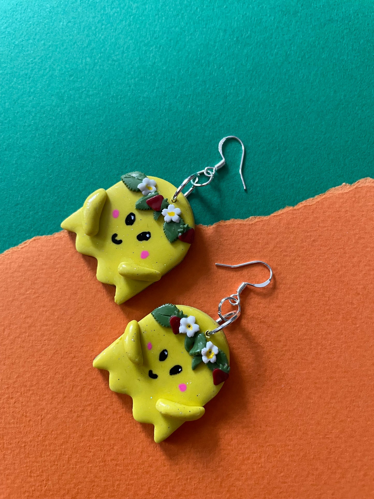 Flower Crown Cutie Ghost in Yellow Earrings