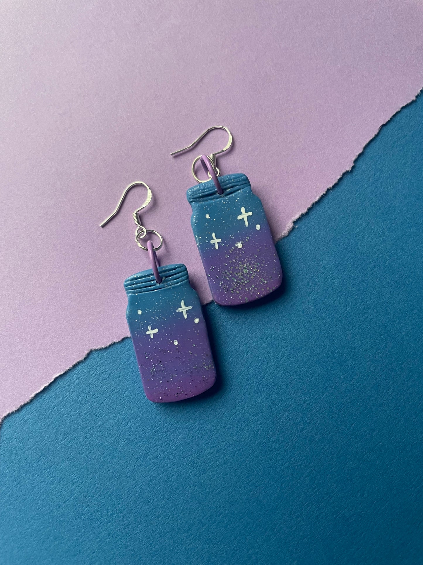 Sparkle Ombre Star Jar Earrings