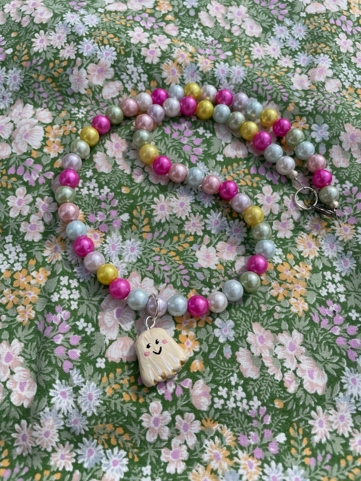 Pastel Ghost Charm Necklace