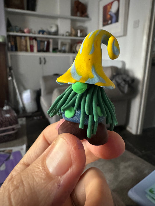 Yellow & Grey Swirl Hat Gnome Buddy