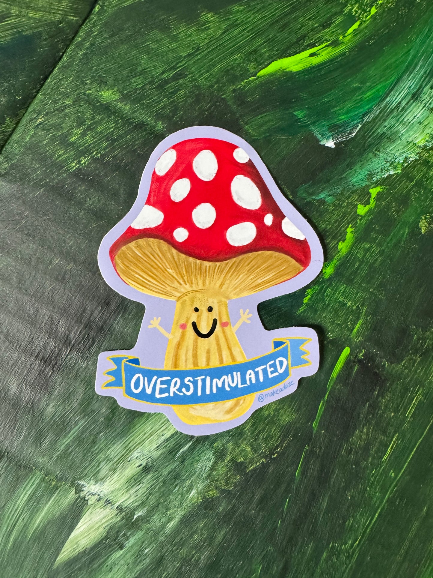 Overstimulated Mushroom Vinyl Sticker
