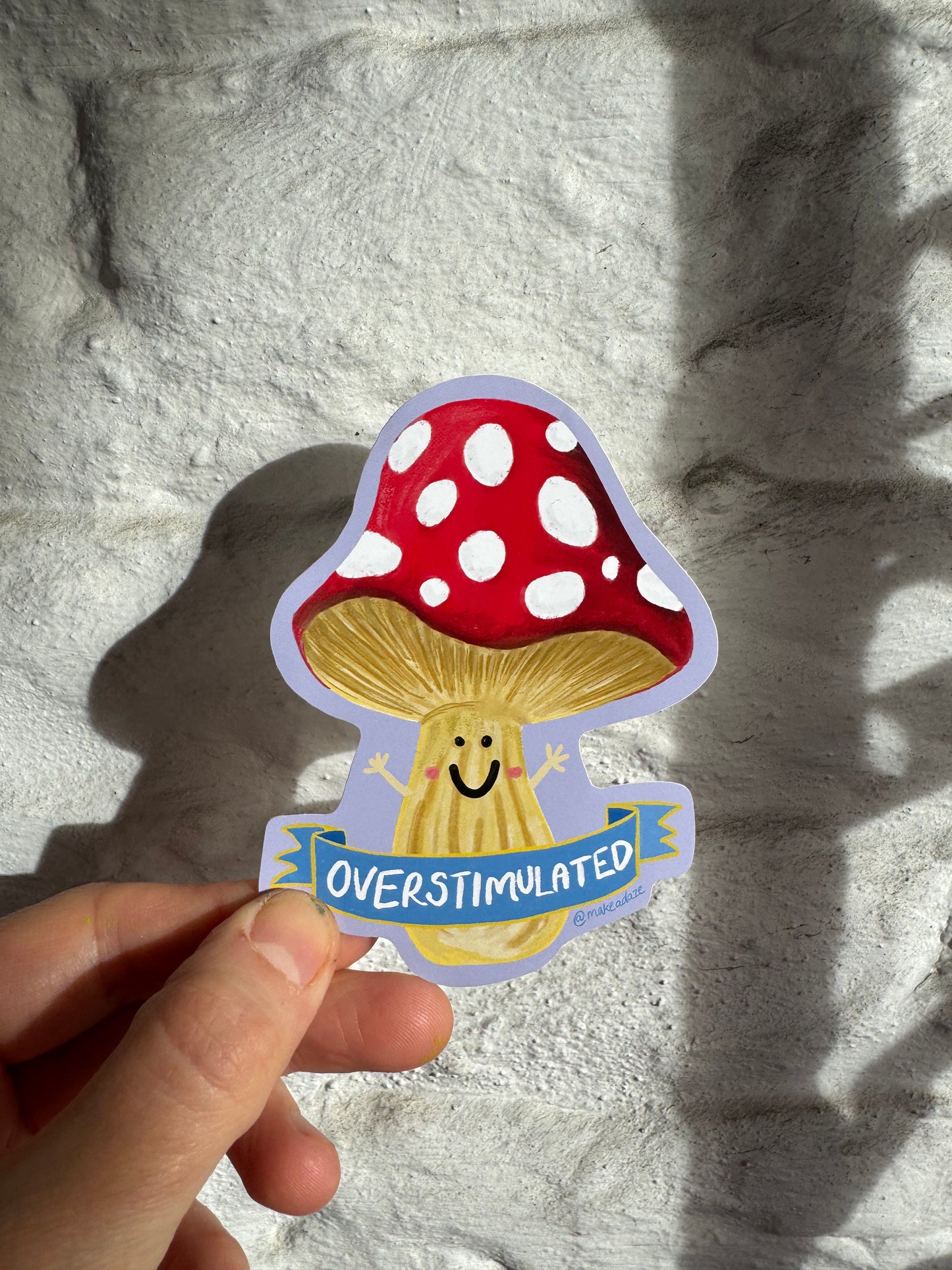 Overstimulated Mushroom Vinyl Sticker