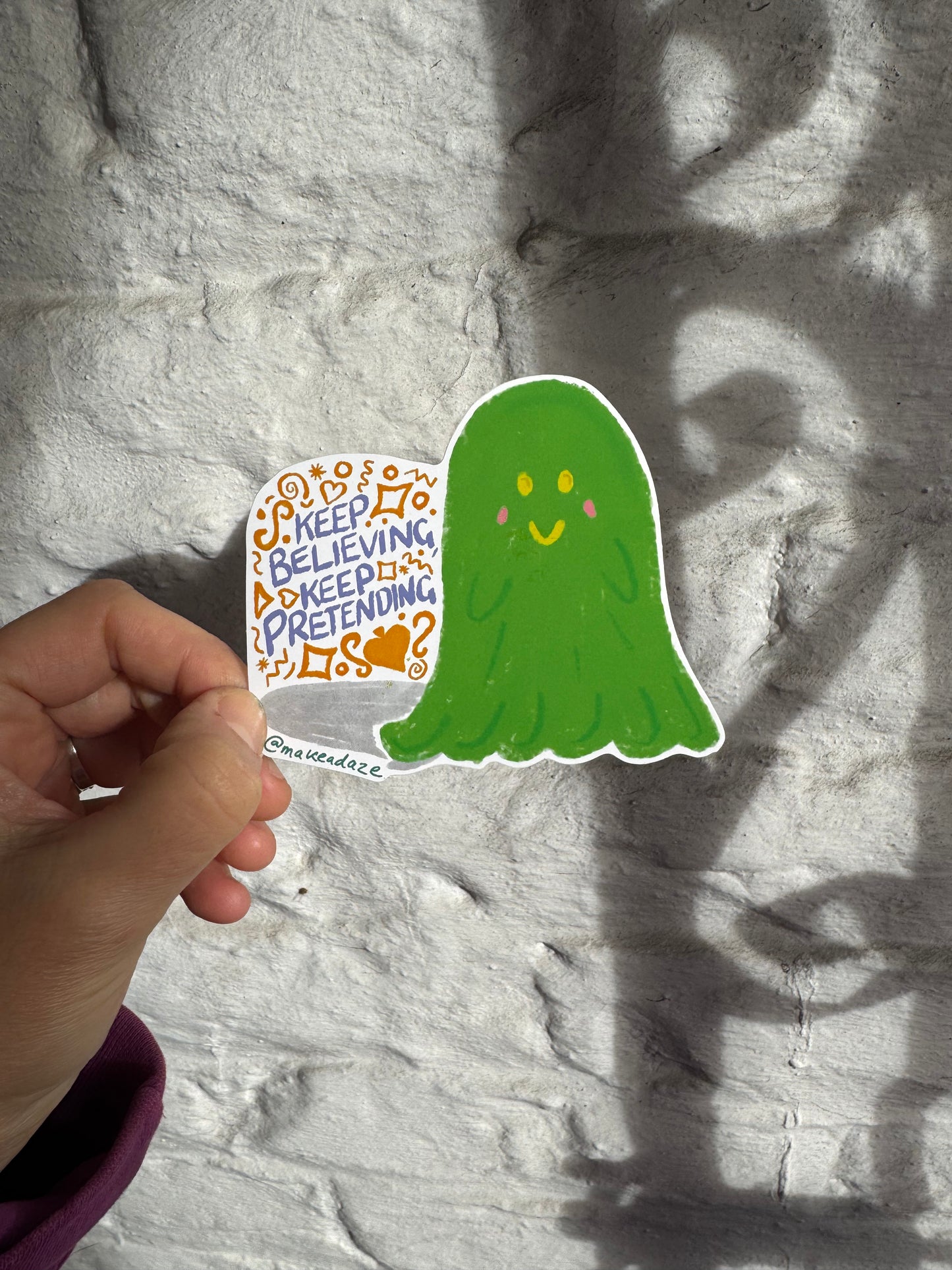 “Keep Believing” Green Ghost Vinyl Sticker