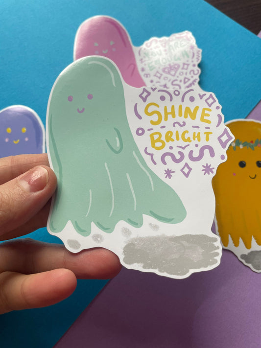 “Shine Bright” Ghost Vinyl Sticker