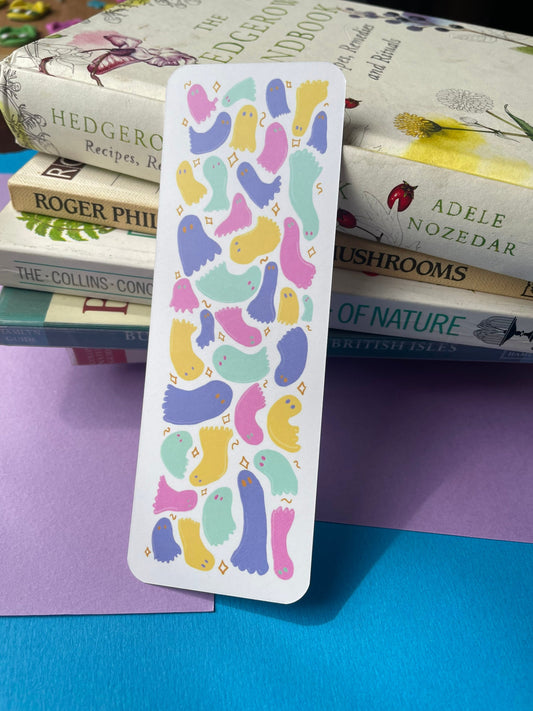 Pastel Ghost Bookmark with optional Vinyl Ghost Sticker